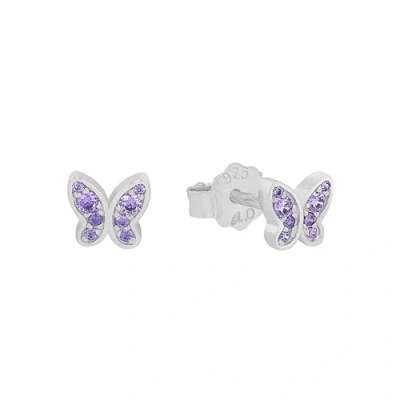 Abbildung von s.Oliver Ohrstecker 925 Sterling Silber Mädchen Kinder Ohrschmuck, mit Zirkonia synth., 0,6 cm, Silber, Schmetterling, Kommt in Schmuck Geschenk Box, 2036450