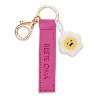 Abbildung von NICI Schlüsselanhänger Beste Oma Kunstlederband pink 10cm mit Blume
