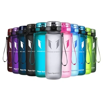 Abbildung von Super Sparrow Trinkflasche Tritan Wasserflasche 500ml BPA frei Ideale Sportflasche Sport, Wasser, Fahrrad, Fitness, Uni, Outdoor Leicht, Nachhaltig
