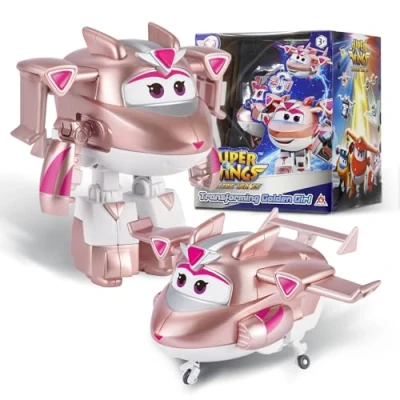 Abbildung von Super Wings Transformations Flugzeug Supercharged Golden Girl, ca. 12,7 cm große Spiel Figur für Kinder, Spielzeug und Roboterfigur 3+ Jahre Alten Jungen Mädchen
