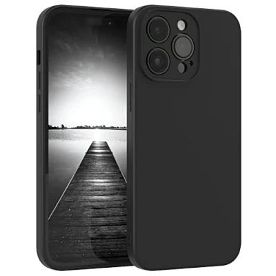 Abbildung von EAZY Case Silikonhülle für iPhone 14 Pro Max Hülle Silikon Schwarz weich stoßfeste Handyhülle Schutzhülle mit Kameraschutz Dünn Premium Schutz Cover TPU Phone Bumper in Mattschwarz