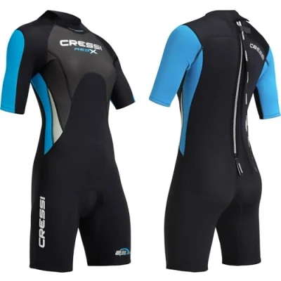 Abbildung von Cressi Damen Med X Lady Shorty Neoprenanzug, Schwarz/Blau/Silber, XS/1