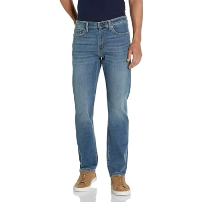 Abbildung von Amazon Essentials Herren Stretchjeans, Gerade Geschnitten, Mittelblau Vintage, 34W / 34L