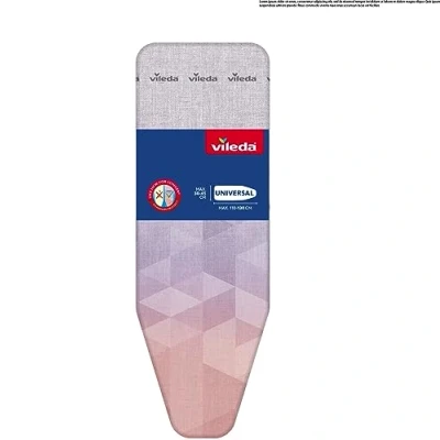 Abbildung von :Vileda Diamond Bügelbrettbezug, titanbeschichtete hitzebeständige Bügelauflage, Universalgröße für Bügelflächen 30 45 cm Länge 110 130 Breite, Dampfbügeleisen geeignet, Oeko TEX Zertifiziert
