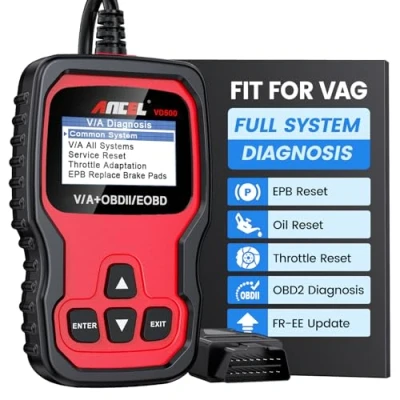 Abbildung von ANCEL VD500 OBD2 Diagnosegerät für VW/für Audi/für Skoda/für Seat, Fehlercodes Auslesen und Löschen Motor EPB ABS SRS OBD Öl TPS Zurücksetzen Reset Tool in Deutsch