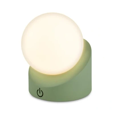 Abbildung von BRILONER Mini LED Tischlampe kabellos IP54 mit Touch, dimmbar in Stufen, Akku &amp; Lichtquelle tauschbar, Nachttischlampe, Kugel, Lampe, Tischleuchte, Outdoor 10x8x9 cm, Grün