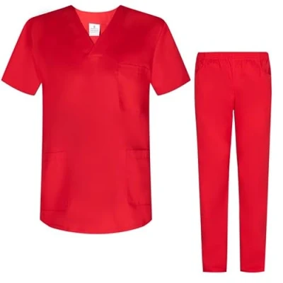 Abbildung von MISEMIYA Unisex Schrubb Set Medizinische Uniform mit Oberteil und Hose ref.8178 Medium, Rot