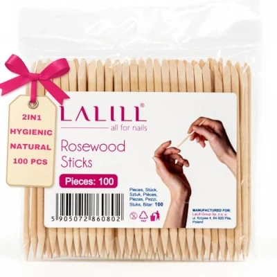 Abbildung von LALILL Holzstäbchen 100 Stück Nailhautschieber Holz Orange Sticks for Manicure, Pedicure Manicure Nailhautpflege Tattoo, Eyelashes, Beauty, Make up, Nails