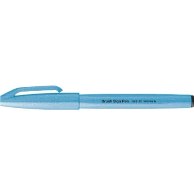 Abbildung von Pentel SES15C FSX Brush Sign Pen neon blau, Faserschreiber, pinselähnliche Spitze, 1 Stück