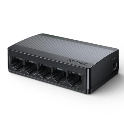 Abbildung von Tenda LAN Switch 5 Port Gigabit Mini Netzwerk Switch, Hub, Verteiler (Plug and Play Ethernet Lüfterlos, Unmanaged, Schwarz) (SG105 V4.0)