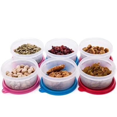 Abbildung von SIGNORA WARE auslaufsichere Frischhaltedosen Luftdichte, mikrowellengeeignete kleine Aufbewahrungsbox mit Deckel Mini Camping Plastik Dosen Set für Soßen, Dips und Gewürze (295ml)