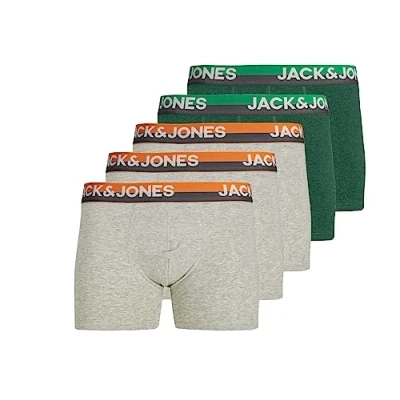 Abbildung von JACK &amp; JONES Herren JACOLIVER Trunks 5 Pack, Light Grey Melange/Pack C, M