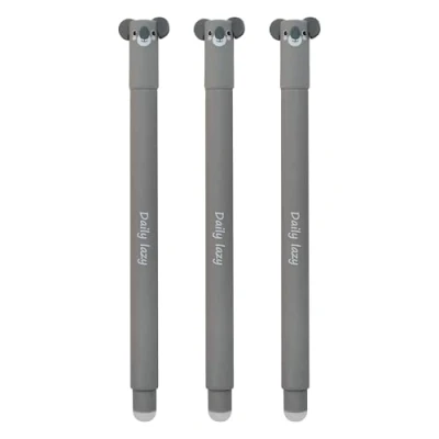 Abbildung von EBERHARD FABER 599038 Tintenroller radierbar Koala, 3 Animal Erase it Stifte, Gelschreiber blau 0,7 mm