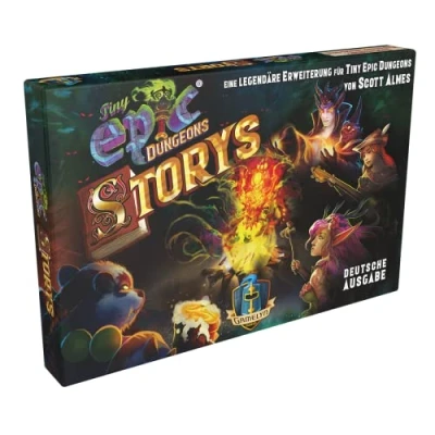 Abbildung von Gamelyn Games, Tiny Epic: Dungeons Storys, Erweiterung, Familienspiel, Dungeon Crawler, 1 4 Spieler, Ab 12+ Jahren, 30+ Minuten, Deutsch, Mehrfarbig, Bunt