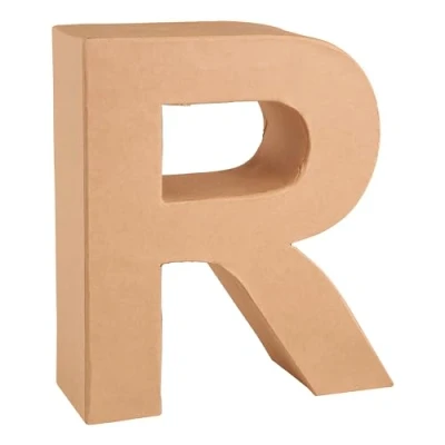 Abbildung von GLOREX 6 2029 118 Papp Buchstabe R, aus brauner Pappe, ca. 17,5 X 5,5 cm groß, zum bemalen und bekleben, für Serviettentechnik Décopatch, ideal als Dekoration