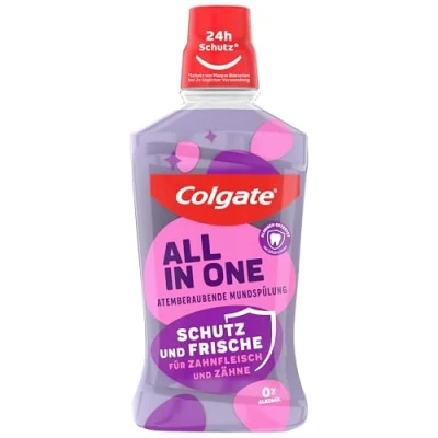 Abbildung von Colgate Mundspülung All In one 6x500 ml für sofortige &amp; anhaltende Frische und Kariesschutz antibakterielle Mund Zahnreinigung ohne Alkohol** optimalen Schutz