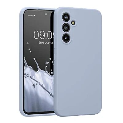 Abbildung von kwmobile Hülle kompatibel mit Samsung Galaxy A54 5G Case gummiert Silikon Handyhülle Schutzhülle Hellblau matt