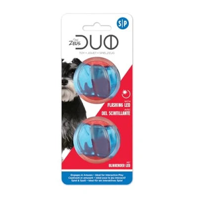 Abbildung von Zeus Duo Bälle mit LED, interaktives Hundespielzeug, klein