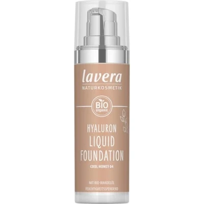 Abbildung von lavera Hyaluron Liquid Foundation Cool Honey 04 Naturkosmetik Vegan Seidige, leichte Textur Frei von Mineralöl Natürliche Hyaluronsäure &amp; Bio Mandelöl 30ml