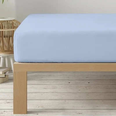 Abbildung von Degrees Home Kollektion Spannbettlaken 90 x 190 33 verstellbar gebürstete Polyester Mikrofaser Hellblau