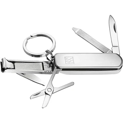 Abbildung von ZWILLING Maniküre Pediküre Multi Tool (Schlüsselanhänger mit Nagelschere, Nagelknipser und Nagelfeile), Silber, 60 mm