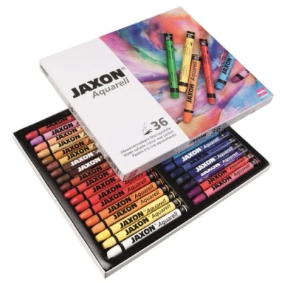 Abbildung von Honsell 49436 Jaxon Aquarell Wachspastellkreide, wasservermalbar, 36er Set im Kartonetui, hohe Farbbrillanz, satter Farbaufstrich, für Künstler, Hobbymaler, Kunstunterricht