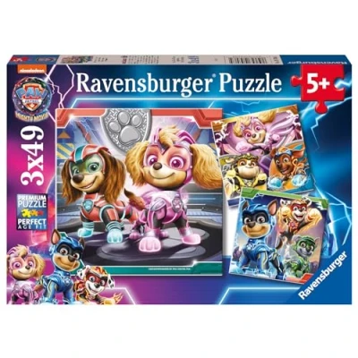 Abbildung von Ravensburger Kinderpuzzle 05708 Paw Patrol: The Mighty Movie 3x49 Teile Patrol Puzzle für Kinder ab 5 Jahren, White