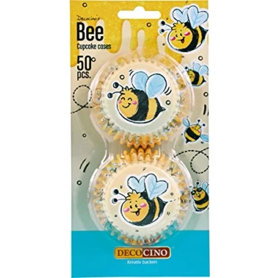 Abbildung von DECOCINO Muffin Förmchen Bienen (50Stk.) Deko Cupcake Bienchen für tolle Dekoration Geburtstage und Garten Partys!