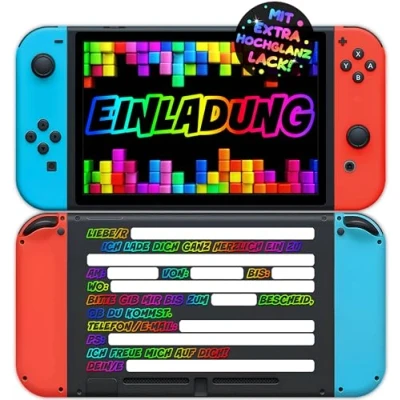Abbildung von 12x Gaming EINLADUNGSKARTEN KINDERGEBURTSTAG Junge Mädchen die Gamepad PARTY Karten sind Gamer Einladung für Jungen Kinder GEBURTSTAG VIDEOSPIEL Game Controller SPIELEABEND