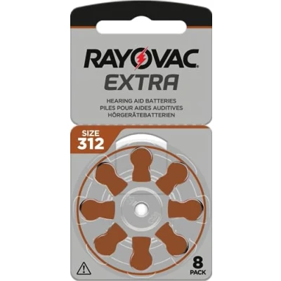 Abbildung von 80 x RAYOVAC Extra Hörgerätebatterien Typ 312 PR41 Farbcode braun 1,45 Volt Stück (10 8 Batterien)