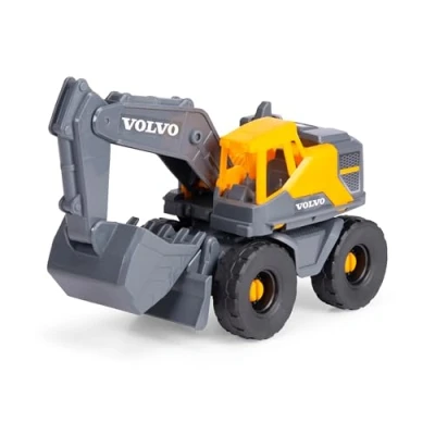 Abbildung von Dickie Toys Volvo Bagger Tough Excavator (26 cm) Spielzeug Schaufelbagger für Kinder ab 3 Jahre mit Freilauf, beweglichem Arm und Schaufel, als Sandspielzeug geeignet