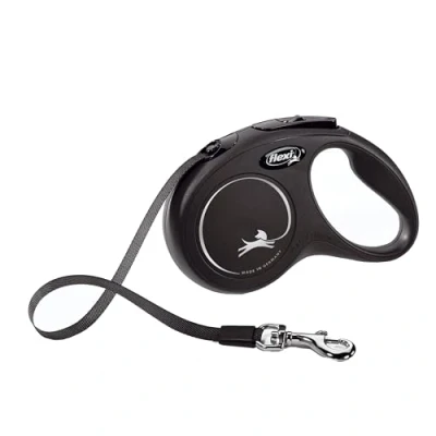 Abbildung von flexi New Classic S Gurt 5 m schwarz für Hunde bis 15 kg