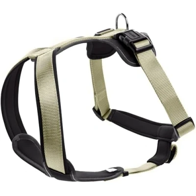 Abbildung von HUNTER NEOPREN Hundegeschirr, Nylon, gepolstert mit Neopren, M2 60 76 cm, oliv/schwarz