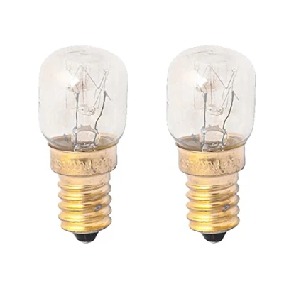 Abbildung von LEDLUX 2 Stück Backofen und Mikrowellen Leuchtmittel, E14, 15 W, 230 V, 80 Lumen, 2800 K, beständig gegen hohe Temperaturen bis 300 Grad (ST22)
