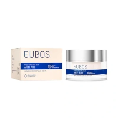 Abbildung von EUBOS Anti AGE Hyaluron Repair Filler Night Glättende Pflege über Nacht Mit Falten Wirkung und Feuchtigkeit Für anspruchsvolle Haut ohne Mineralöl 50ml