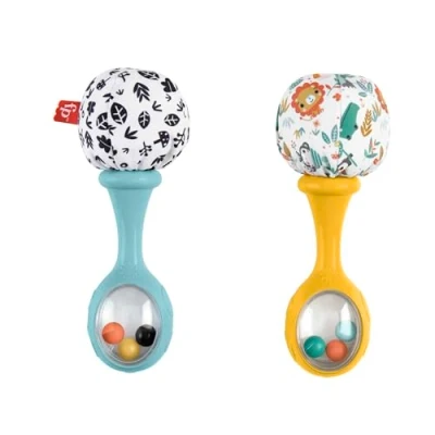 Abbildung von Fisher Price Babys Rumba Rasseln, Rasseln für sensorische Spielzeuge Neugeborene ab 3 Monaten, HMF34