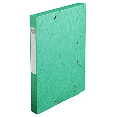 Abbildung von Exacompta 18503H Premium Sammelbox mit Gummizug 25 mm breit aus extra starkem Colorspan Karton Rückenschild für DIN A4 Archivbox Heftbox Dokumentenbox Zeichenbox Sammelmappe grün