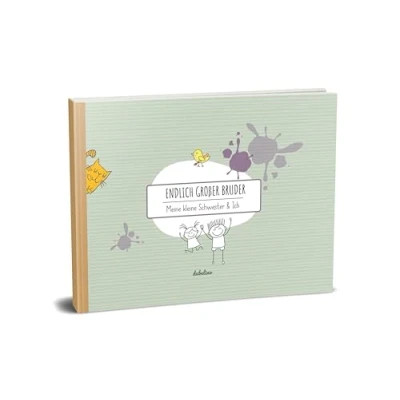 Abbildung von Geschenk für großen Bruder: &quot;kleine Schwester + großer Bruder&quot; Buch (Öko, Recycling Papier, Erinnerungsalbum/Fotoalbum Geschwister zur Geburt)