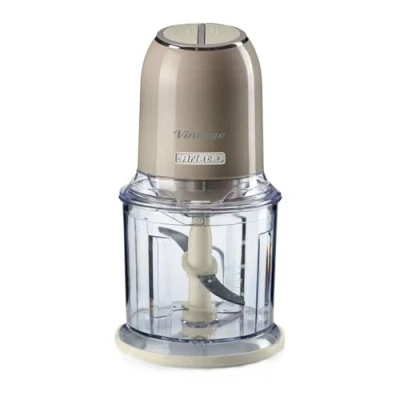Abbildung von Ariete Vintage 438, Retro Elektrischer Gemüse und Ice Crusher mit 2 Geschwindigkeitsstufen, 4 Edelstahlklingen, Rutschfesten Standüßen, 600 ml Fassungsvermögen, 400W, Beige
