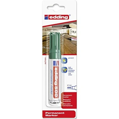 Abbildung von edding 500 Permanentmarker grün 1 Stift Keil Spitze 2 7 mm wasserfest, schnell trocknend wischfest für Karton, Kunststoff, Holz, Metall, Glas
