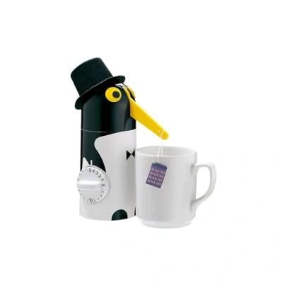 Abbildung von Küchenprofi Teezubereiter Tea Boy, mechanischer Teebeutel Entferner mit integrierter Eieruhr als Teewecker, lustiger Tee Pinguin Timer Hut Geschenkidee, Küchen Gadget für Teeliebhaber, 7.5x14x20.5 cm
