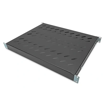 Abbildung von DIGITUS Professional DN 97645 Fachboden mit variabler Tiefe zum Festeinbau in 19&quot; Schränke Traglast 50 kg ab 600 mm Schranktiefe 1HE Farbe schwarz