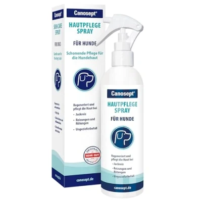 Abbildung von Canosept Hautpflegespray für Hunde 250ml Milben Hund Grasmilben bekämpfen Juckreiz Milbenspray Regeneriert die Haut bei Reizungen &amp; Entzündungen