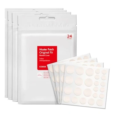 Abbildung von COSRX Master Patch Original Fit 96 Stück 4 Packungen, Anti Pickel Patches, gegen und Unreinheiten, Acne Pimple Intensive Behandlung, Hydrokolloid Pflaster gesicht, 3 Größen