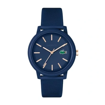Abbildung von Lacoste Analog Quarzuhr für Herren Kollektion LACOSTE.12.12 mit Marinblaues Silikonarmband 2011234