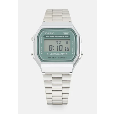 Abbildung von Casio Unisex Digitaluhr silvercoloured/petrol, Größe: One Size, Silver coloured/petrol