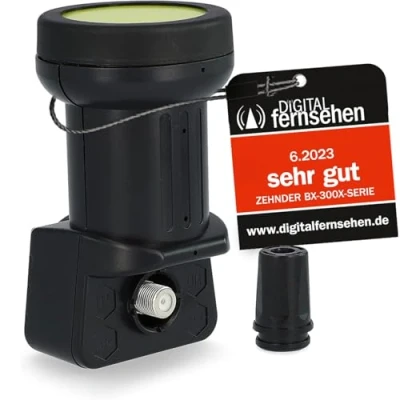Abbildung von [ Test 2X SEHR GUT *] ZEHNDER Single LNB, LTE Abschirmung, Sun Protect UV Schutz, 1Fach HD 4K LNB für 1 Teilnehmer Direktanschluss (Fernseher, Sat Receiver) LNC Satellitenschüssel Antenne