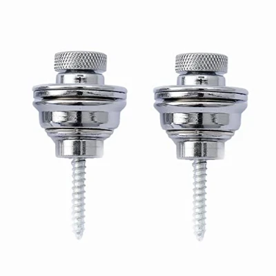 Abbildung von Musiclily Flachkopf Gitarren Strap Locks Security Lock Gurtpin Gitarrengurt Schloss Knöpfe für Akustik Klassische E Gitarre Bass, Chrom(2 Stück)