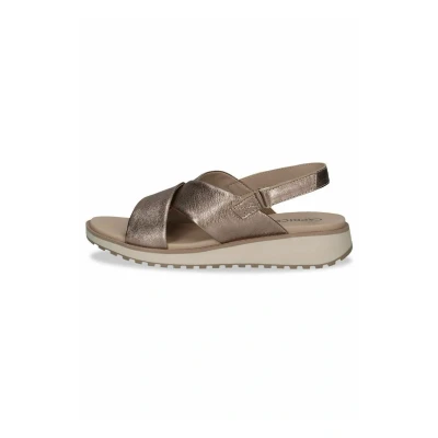Abbildung von Caprice Keilsandalette, Damen, Größe: 38, Taupe metallic Schuhe