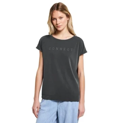 Abbildung von Street One LOOK MIT Wording Tshirt print, Damen, Größe: 38, Granite grey